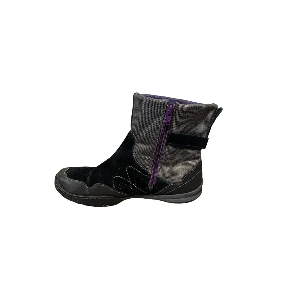 Merrell Albany Sky Boots Women Size 9.5 Black Gray Waterproof Suede Zip Ankle